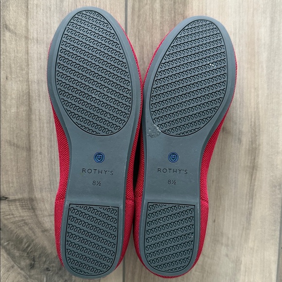 Rothy's "Retired" The Flat Round Toe Red Flats Size 8.5 - Picture 12 of 12